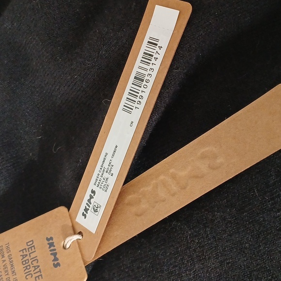 Skims Sheer BLACK Cashmere Maxi Skirt - Picture 4 of 6